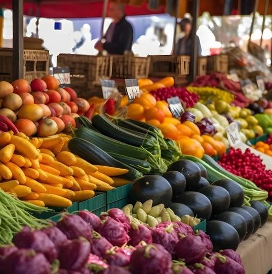 Dublin farmers market - Fresh vegetables on a stand at a farmer's market